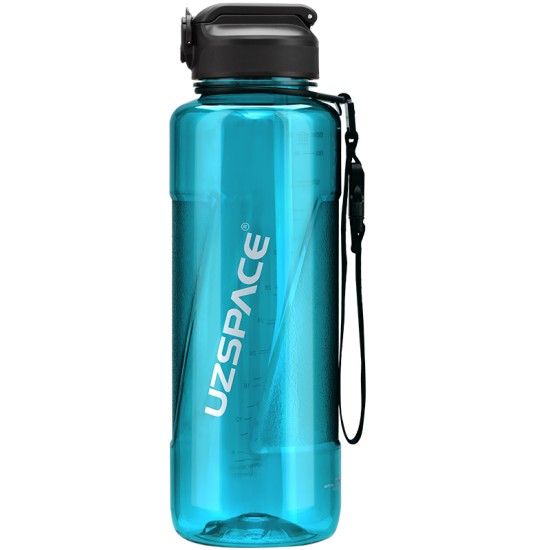 Sticlă Stylish Unique cu pai 1500 ml 6058 - Cyan